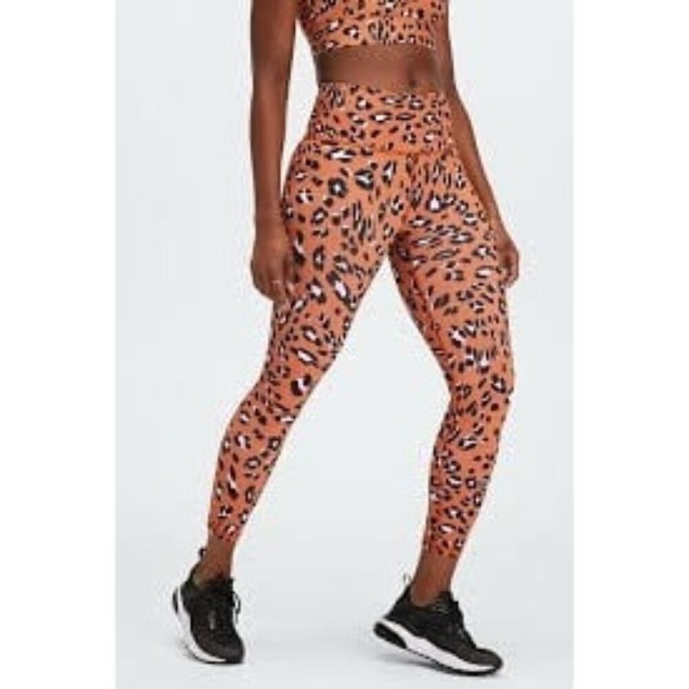 FABLETICS Define Powerhold High Waisted 7/8 Leopard Print Orange Size XS Active